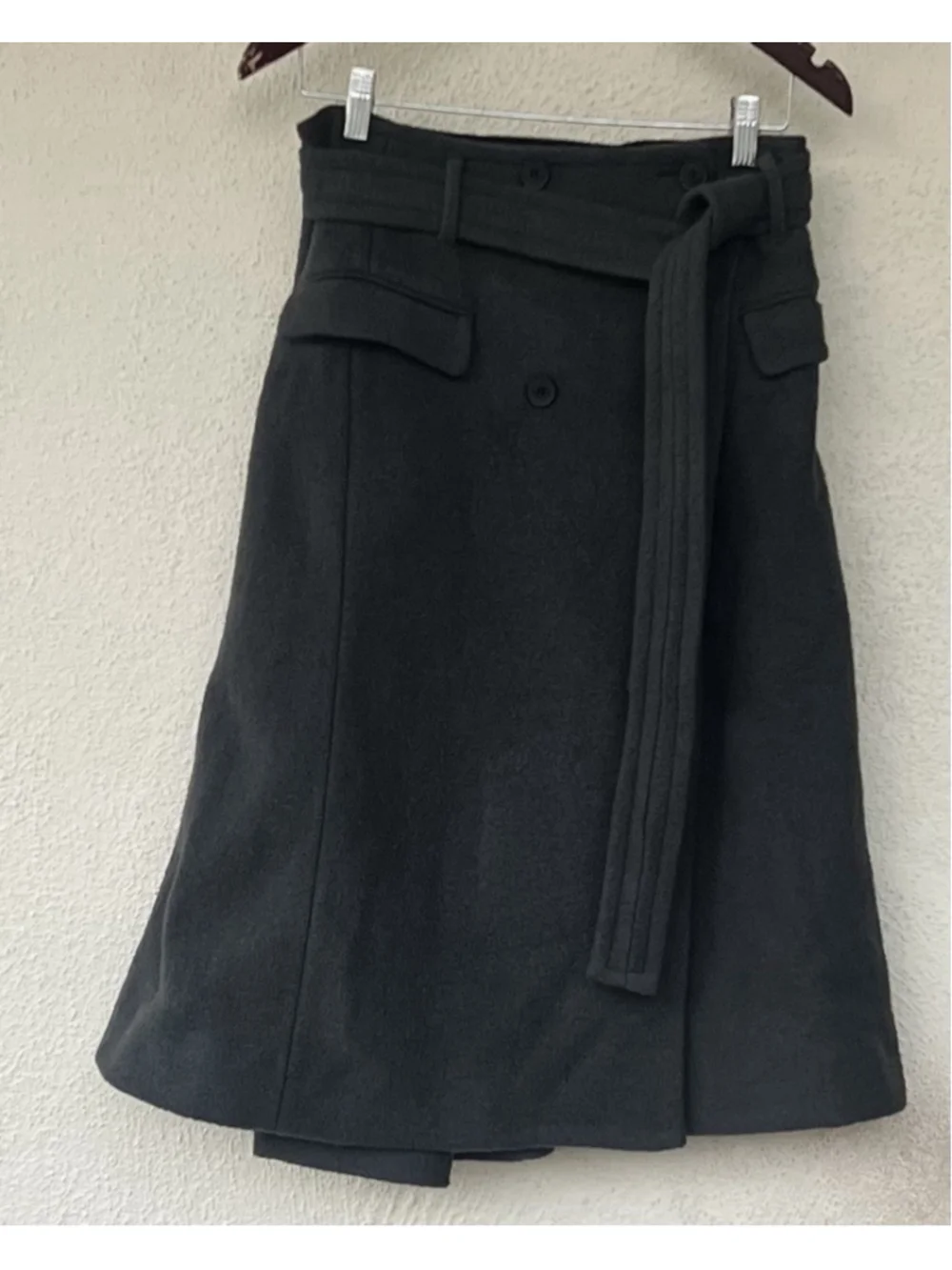 Zara Wool Collection Cargo Wrap MIDI Skirt S Thick Limited Edition Academia Prep
